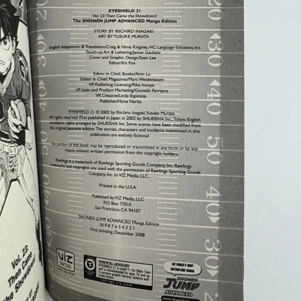 Viz Media Eyeshield 21 Vol 23 Then Came the Showdown Manga Paperback 1st Print‎